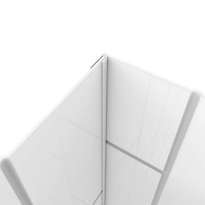DreamLine D2096036XXL0004 Infinity-Z 36"D x 60"W x 78 3/4"H Sliding Shower Door, Base, and White Wall Kit in Brushed Nickel and Clear Glass