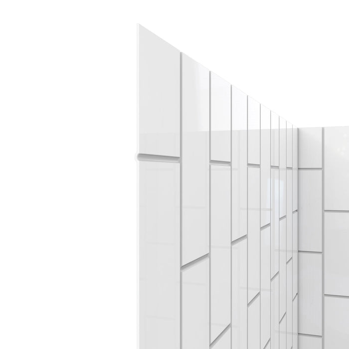 DreamLine DL-6526QC-01 Aqua-Q Fold 36" D x 36" W x 76 3/4" H Frameless Bi-Fold Shower Door in Chrome with White Base and Walls Kit