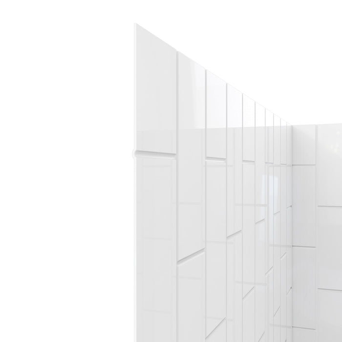 DreamLine D2096036XXL0004 Infinity-Z 36"D x 60"W x 78 3/4"H Sliding Shower Door, Base, and White Wall Kit in Brushed Nickel and Clear Glass