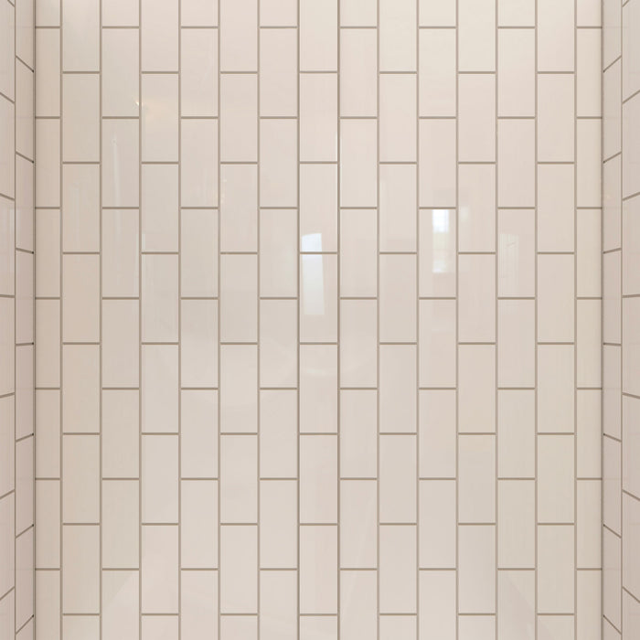 DreamLine DL-6526QC-22-04 Aqua-Q Fold 36" D x 36" W x 76 3/4" H Frameless Bi-Fold Shower Door in Brushed Nickel with Biscuit Base and Walls Kit