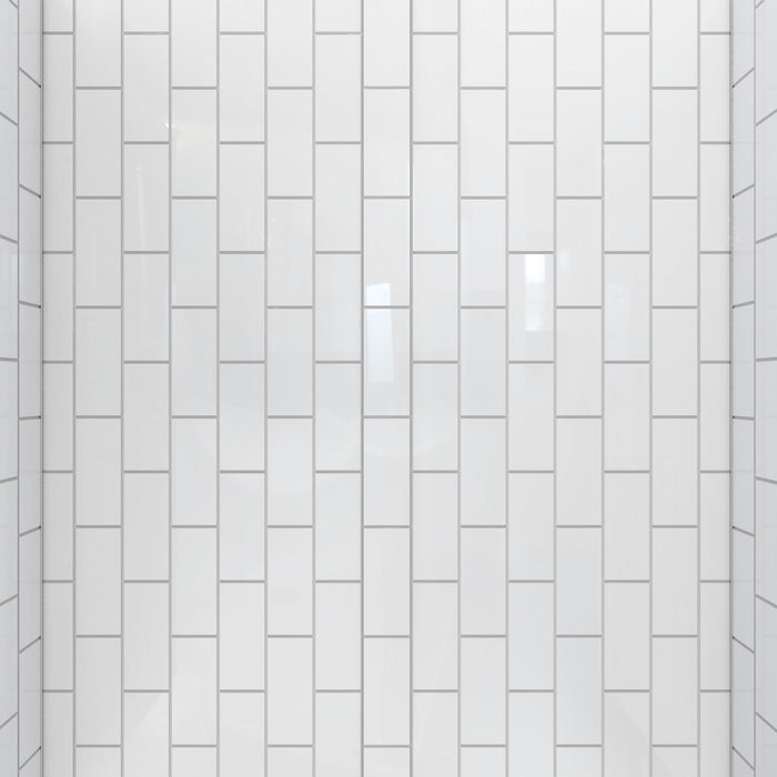 DreamLine DL-6526QC-04 Aqua-Q Fold 36" D x 36" W x 76 3/4" H Frameless Bi-Fold Shower Door in Brushed Nickel with White Base and Walls Kit