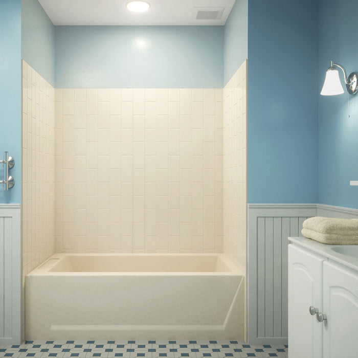 Dreamline SHBW-1560620-22 QWALL-VS 56-60"W x 36"D x 62"H Acrylic Backwall Kit in Biscuit