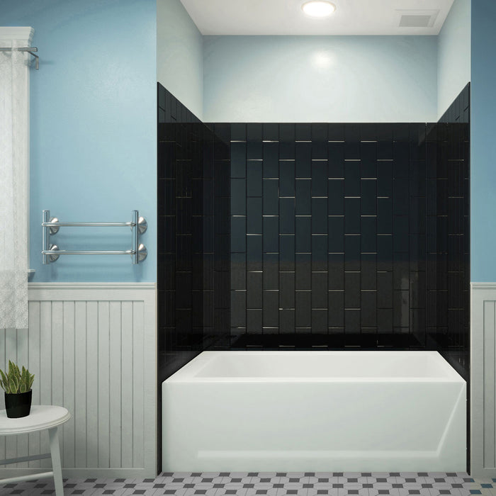 Dreamline SHBW-1560620-88 QWALL-VS 56-60"W x 36"D x 62"H Acrylic Backwall Kit in Black