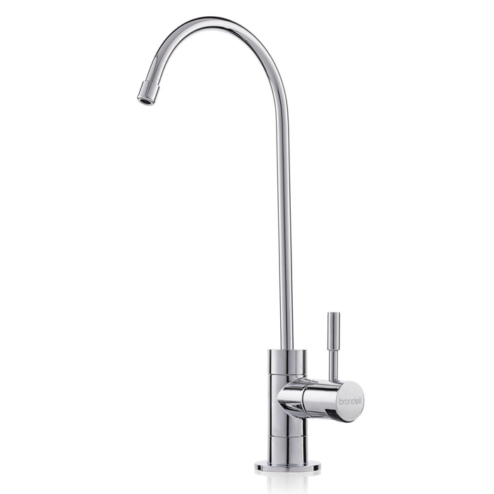 Brondell RC250 Capella chrome drinking-water faucet with curved spout and side control
