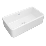 Rohl RC3318WH Lancaster Single Bowl Farmhouse Apron Front Fireclay Kitchen Sink - White