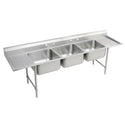 Elkay RNSF8354LR4 Stainless Steel 4-Hole Triple-Bowl Scullery Commercial Sink