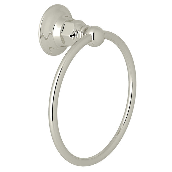 Rohl ROT4PN Wall Mount Traditional Towel Ring in Polished Nickel Finish