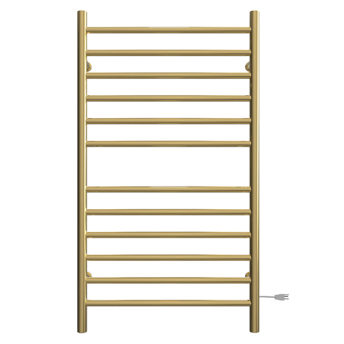 Amba RWHL-SPG Radiant Large Hardwired + Plug-in Combo Straight 12 Bar Towel Warmer in Polished Gold