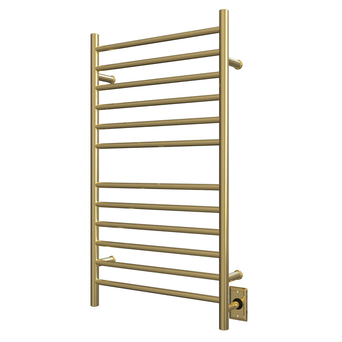 Amba RWHL-SPG Radiant Large Hardwired + Plug-in Combo Straight 12 Bar Towel Warmer in Polished Gold