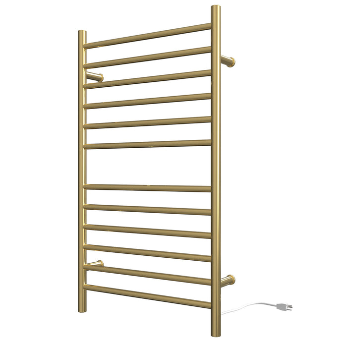 Amba RWHL-SPG Radiant Large Hardwired + Plug-in Combo Straight 12 Bar Towel Warmer in Polished Gold