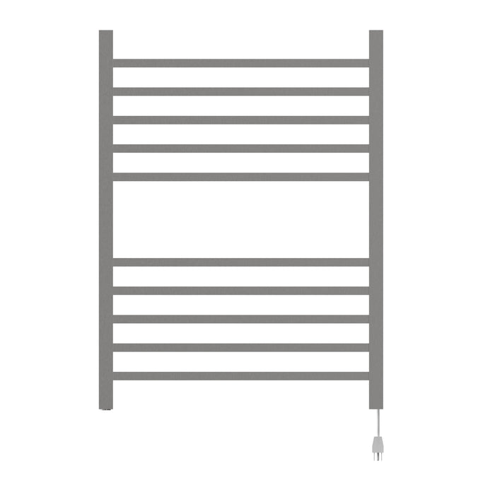 Amba RSWH-B Radiant Square Hardwired + Plug-in Combo 10 Bar Towel Warmer in Brushed