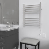 Amba RSWH-B Radiant Square Hardwired + Plug-in Combo 10 Bar Towel Warmer in Brushed