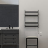 Amba RSWH-MB Radiant Square Hardwired + Plug-in Combo 10 Bar Towel Warmer in Matte Black