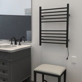 Amba RSWH-MB Radiant Square Hardwired + Plug-in Combo 10 Bar Towel Warmer in Matte Black