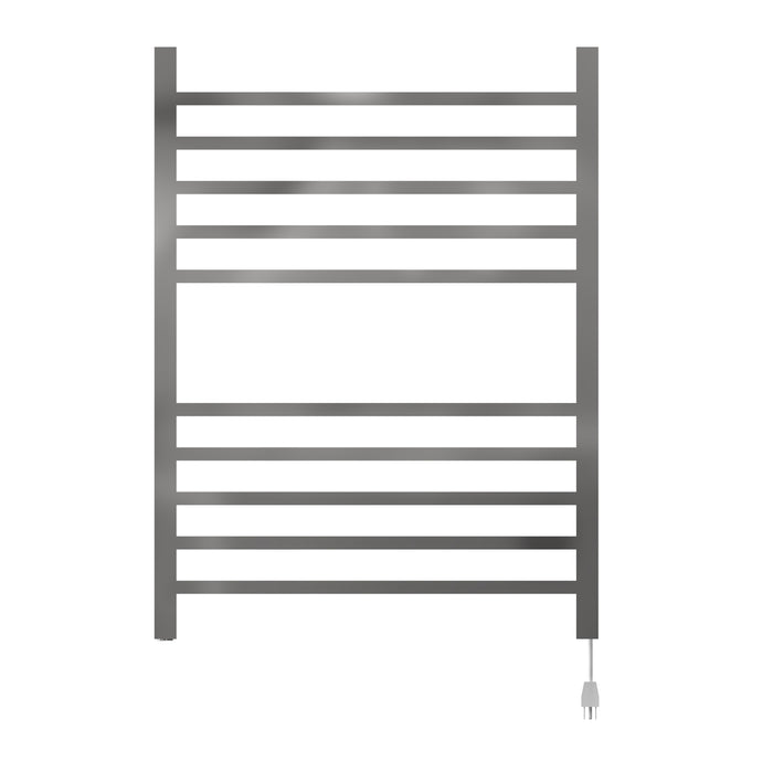 Amba RSWH-P Radiant Square Hardwired + Plug-in Combo 10 Bar Towel Warmer in Polished