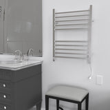 Amba RSWH-P Radiant Square Hardwired + Plug-in Combo 10 Bar Towel Warmer in Polished