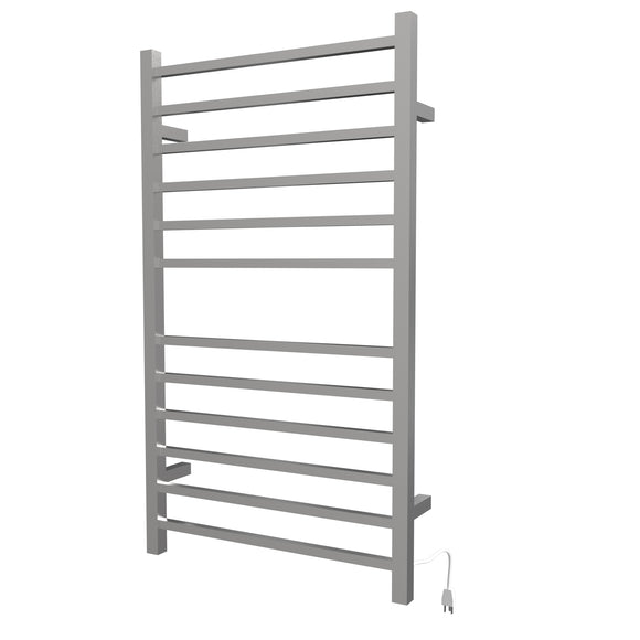 Amba RSWHL-B Radiant Large Square Hardwired + Plug-in Combo 12 Bar Towel Warmer in Brushed