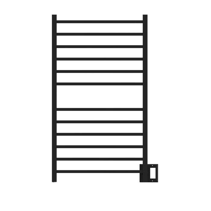 Amba RSWHL-MB Radiant Large Square Hardwired + Plug-in Combo 12 Bar Towel Warmer in Matte Black