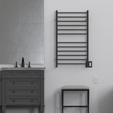 Amba RSWHL-MB Radiant Large Square Hardwired + Plug-in Combo 12 Bar Towel Warmer in Matte Black