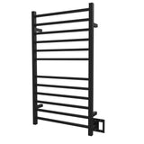 Amba RSWHL-MB Radiant Large Square Hardwired + Plug-in Combo 12 Bar Towel Warmer in Matte Black