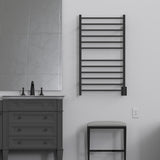 Amba RSWHL-MB Radiant Large Square Hardwired + Plug-in Combo 12 Bar Towel Warmer in Matte Black