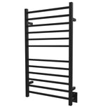 Amba RSWHL-MB Radiant Large Square Hardwired + Plug-in Combo 12 Bar Towel Warmer in Matte Black