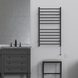 Amba RSWHL-MB Radiant Large Square Hardwired + Plug-in Combo 12 Bar Towel Warmer in Matte Black