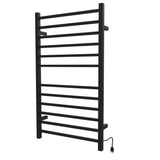 Amba RSWHL-MB Radiant Large Square Hardwired + Plug-in Combo 12 Bar Towel Warmer in Matte Black