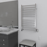 Amba RSWHL-P Radiant Large Square Hardwired + Plug-in Combo 12 Bar Towel Warmer in Polished