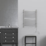 Amba RWH-CB Radiant Hardwired + Plug-in Combo Curved 10 Bar Towel Warmer in Brushed