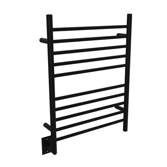 Amba RWH-SMB-LEFT Radiant Hardwired + Plug-in Combo (Left Side) Straight 10 Bar Towel Warmer in Matte Black