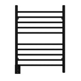 Amba RWH-SMB-LEFT Radiant Hardwired + Plug-in Combo (Left Side) Straight 10 Bar Towel Warmer in Matte Black