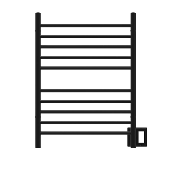 Amba RWH-SMB Radiant Hardwired + Plug-in Combo Straight 10 Bar Towel Warmer in Matte Black