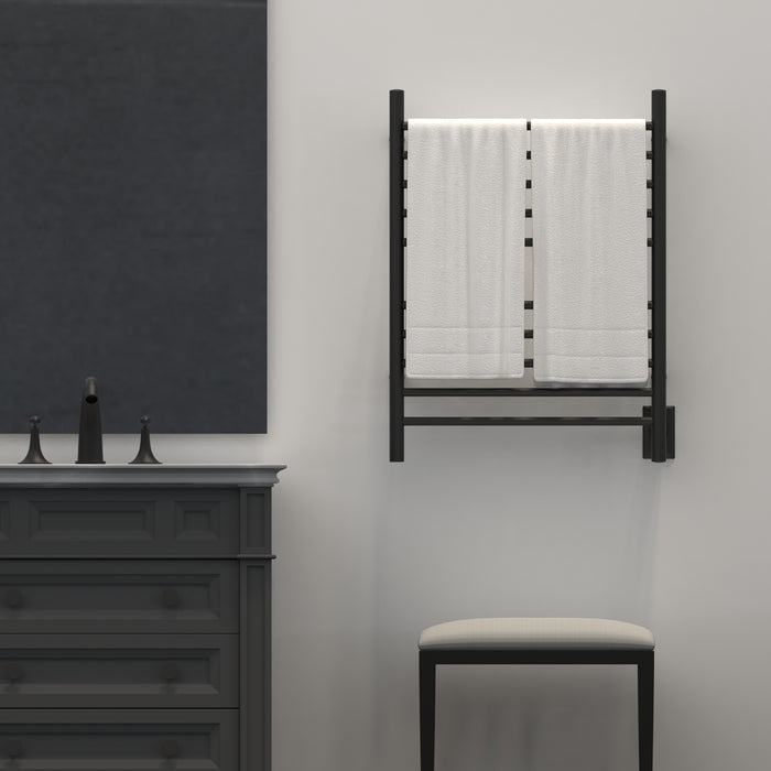Amba RWH-SMB Radiant Hardwired + Plug-in Combo Straight 10 Bar Towel Warmer in Matte Black