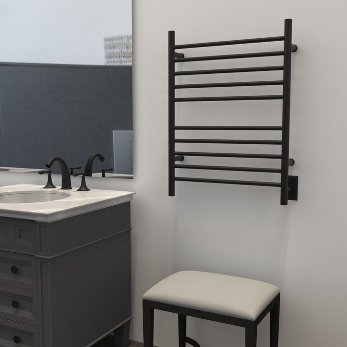 Amba RWH-SMB Radiant Hardwired + Plug-in Combo Straight 10 Bar Towel Warmer in Matte Black