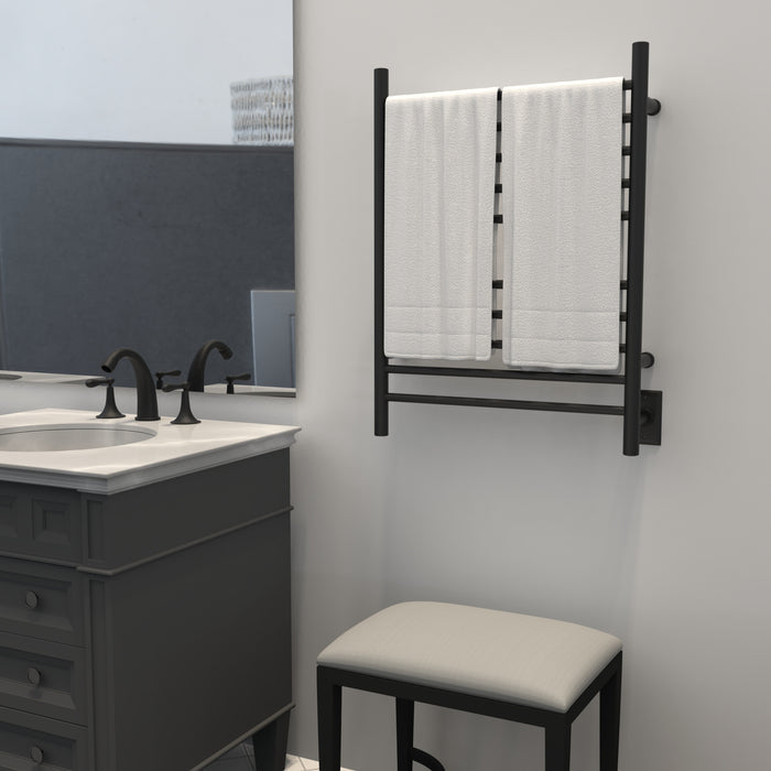 Amba RWH-SMB Radiant Hardwired + Plug-in Combo Straight 10 Bar Towel Warmer in Matte Black