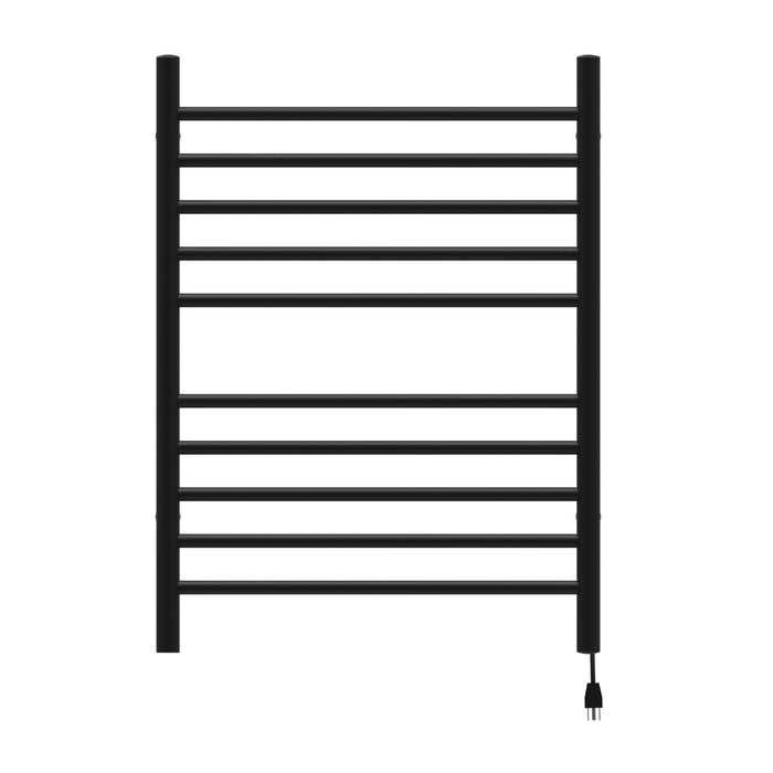 Amba RWH-SMB Radiant Hardwired + Plug-in Combo Straight 10 Bar Towel Warmer in Matte Black