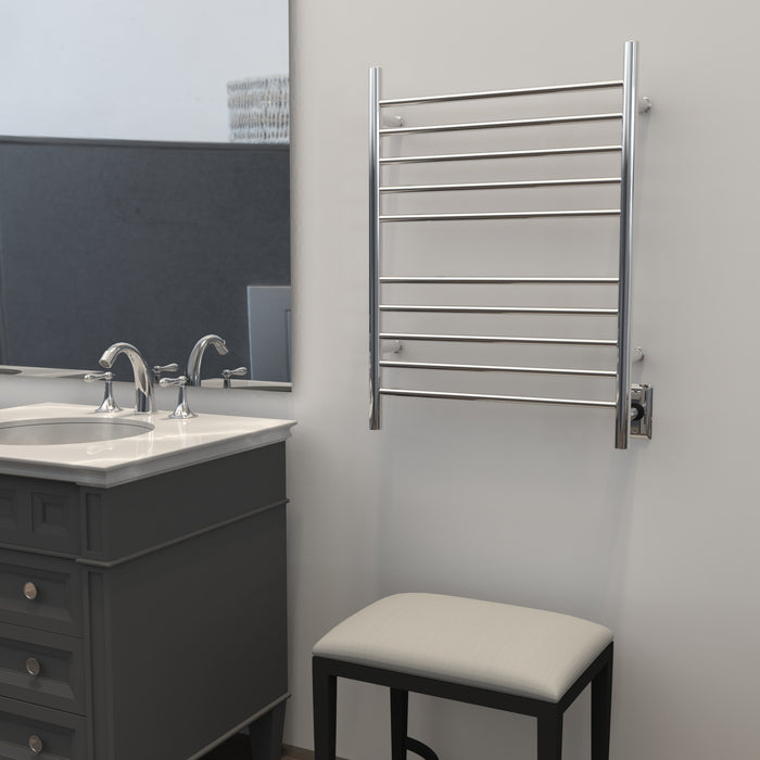 Amba RWH-SP Radiant Hardwired + Plug-in Combo Straight 10 Bar Towel Warmer in Polished