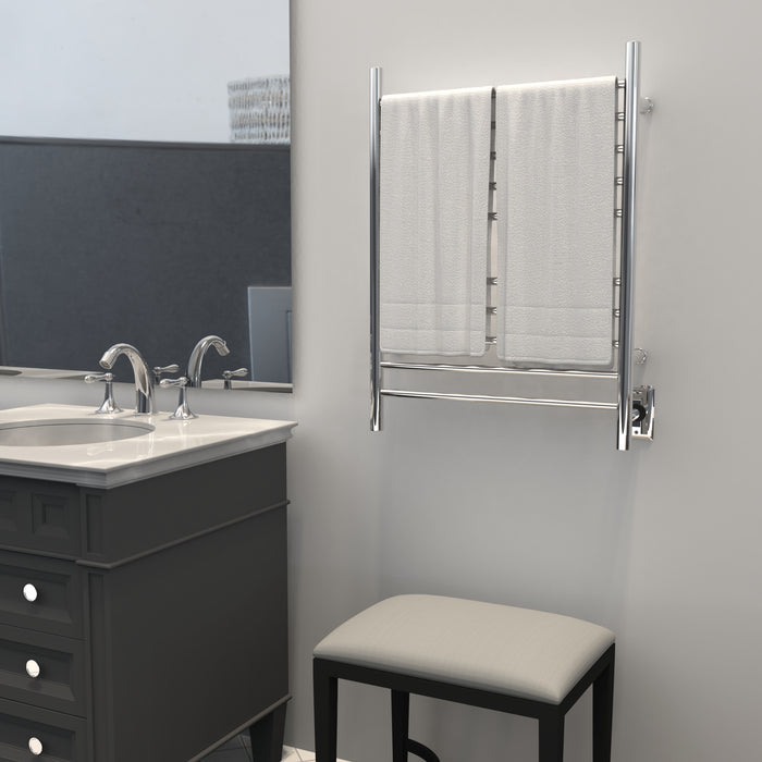 Amba RWH-SP Radiant Hardwired + Plug-in Combo Straight 10 Bar Towel Warmer in Polished