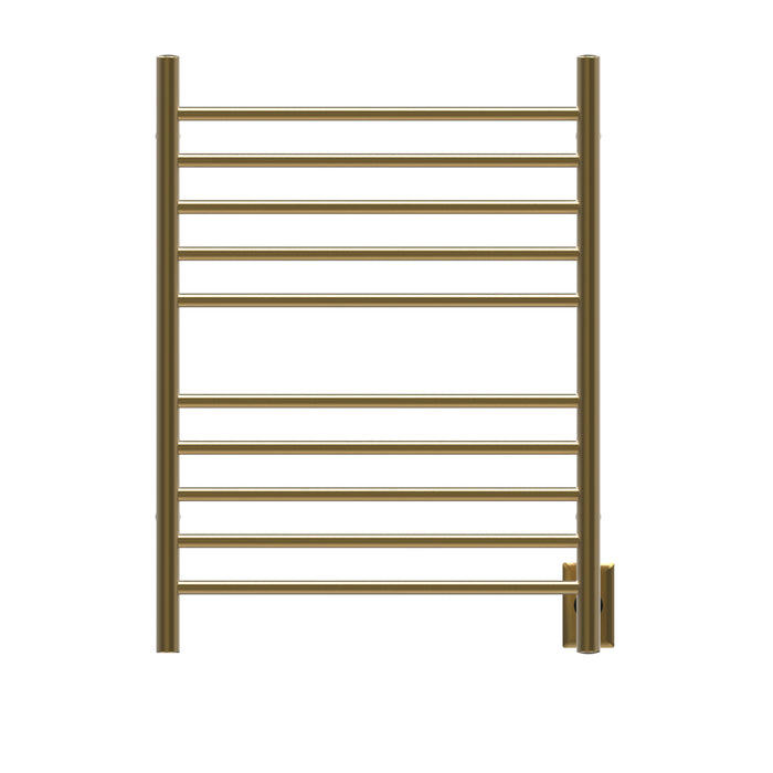 Amba RWH-SSB Radiant Hardwired + Plug-in Combo Straight 10 Bar Towel Warmer in Satin Brass