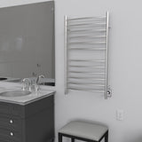 Amba RWHL-CB Radiant Large Hardwired + Plug-in Combo Curved 12 Bar Towel Warmer in Brushed