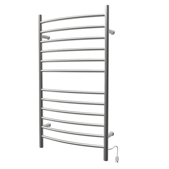 Amba RWHL-CB Radiant Large Hardwired + Plug-in Combo Curved 12 Bar Towel Warmer in Brushed