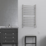 Amba RWHL-CP Radiant Large Hardwired + Plug-in Combo Curved 12 Bar Towel Warmer in Polished