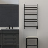 Amba RWHL-SMB Radiant Large Hardwired + Plug-in Combo Straight 12 Bar Towel Warmer in Matte Black