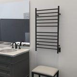 Amba RWHL-SMB Radiant Large Hardwired + Plug-in Combo Straight 12 Bar Towel Warmer in Matte Black