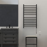 Amba RWHL-SMB Radiant Large Hardwired + Plug-in Combo Straight 12 Bar Towel Warmer in Matte Black