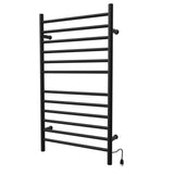 Amba RWHL-SMB Radiant Large Hardwired + Plug-in Combo Straight 12 Bar Towel Warmer in Matte Black