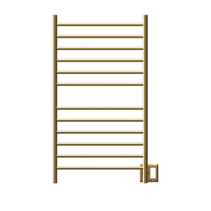 Amba RWHL-SSB Radiant Large Hardwired + Plug-in Combo Straight 12 Bar Towel Warmer in Satin Brass
