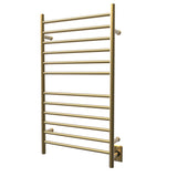 Amba RWHL-SSB Radiant Large Hardwired + Plug-in Combo Straight 12 Bar Towel Warmer in Satin Brass