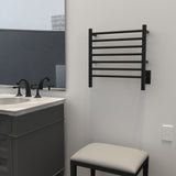 Amba RWHS-SMB Radiant Small Hardwired + Plug-in Combo 7 Bar Towel Warmer in Matte Black